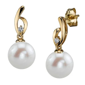 Freshwater Pearl & Diamond Lois Earrings