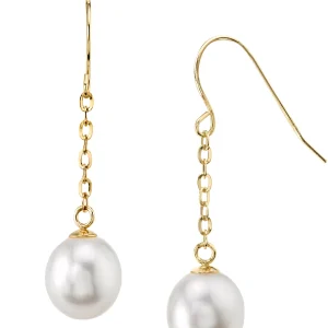 14K Gold Drop-Shape Freshwater Pearl Lila Tincup Earrings