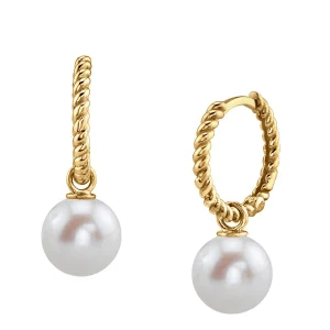Freshwater Pearl Hoop Via Earrings