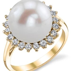 Freshwater Pearl & Diamond Sage Ring