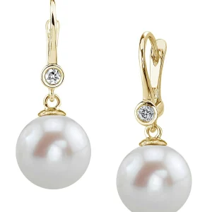 Freshwater Pearl & Diamond Michelle Earrings
