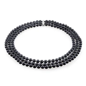 Triple Strand Black Akoya Pearl Necklace