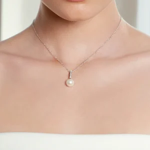 Freshwater Pearl Dangling Diamond Pendant