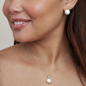 12mm White Freshwater Round Pearl Stud Earrings