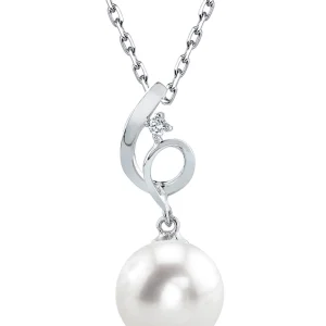 14K Gold Freshwater Pearl & Diamond Symphony Pendant