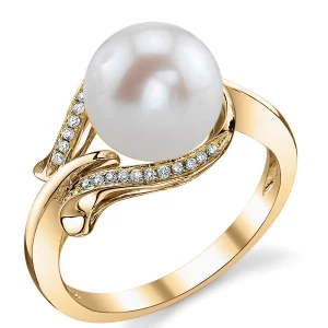 Freshwater Pearl & Diamond Willow Ring