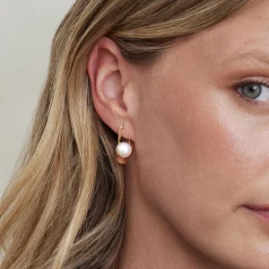 White South Sea Pearl Hoop Sloane Dangling Earrings