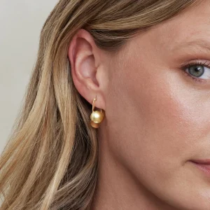 Golden South Sea Pearl Hoop Sloane Earrings
