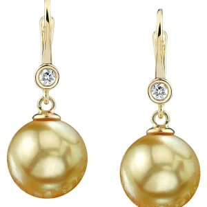 Golden Pearl & Diamond Michelle Earrings