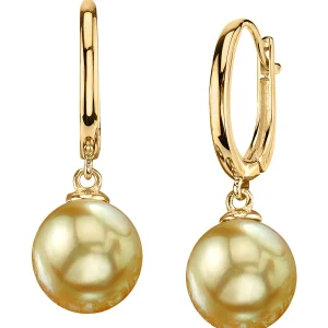 Golden South Sea Pearl Huggie Tania Earrings