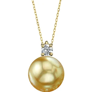Golden South Sea Pearl & Diamond Ellie Pendant