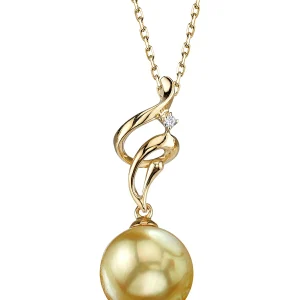 Golden Pearl & Diamond Aria Pendant