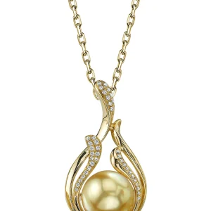 Golden South Sea Pearl & Diamond Layla Pendant