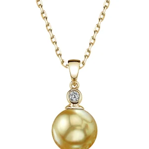 Golden Pearl & Diamond Michelle Pendant