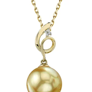 14K Gold Golden Pearl & Diamond Symphony Pendant