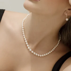 3.0-9.0mm White Freshwater Graduated Pearl Necklace