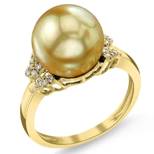 Golden South Sea Pearl & Diamond Nora Ring