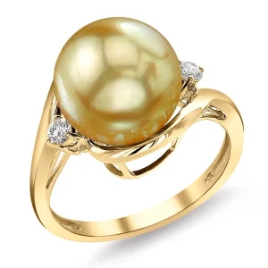 Golden South Sea Pearl & Diamond Sia Ring