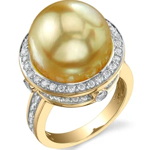 Golden Pearl & Diamond Bella Ring