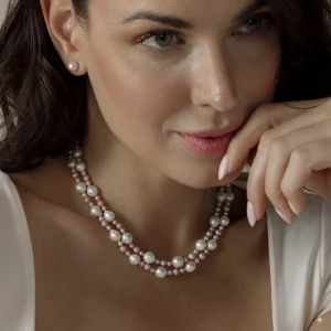 3-8mm Freshwater Multicolor Double Pearl Necklace - AAA Quality
