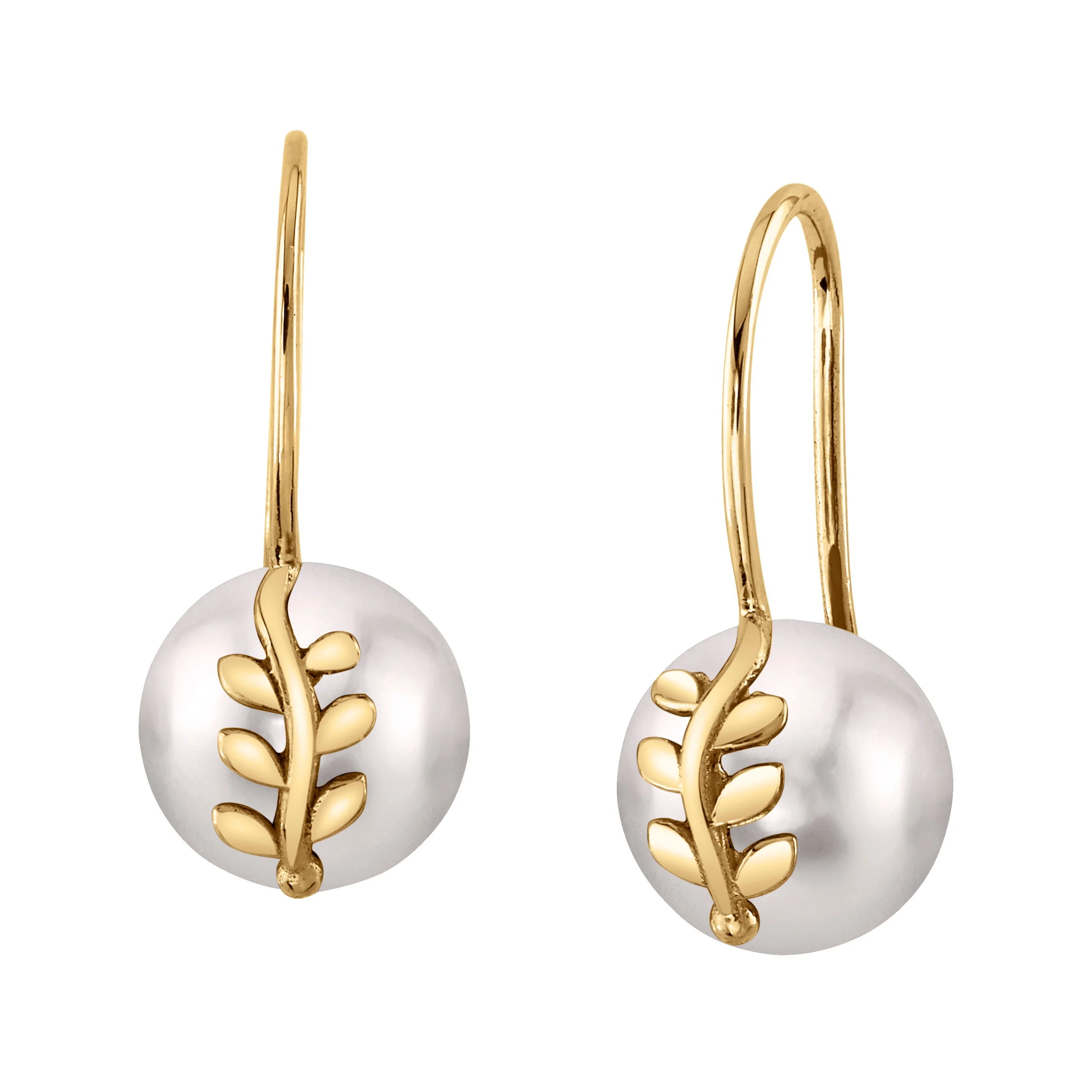 Akoya Pearl Jayne Leaf Earrings