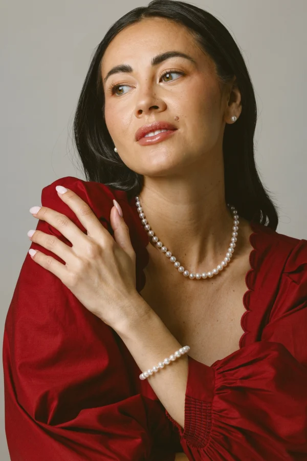 Japanese Akoya White Pearl Sets in AA+ Quality