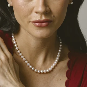 Japanese Akoya White Pearl Sets in AA+ Quality