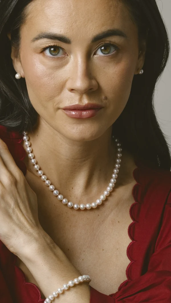 Japanese Akoya White Pearl Sets in AA+ Quality