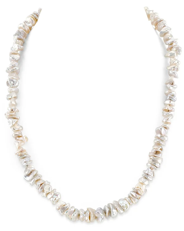 8.0-8.5mm White Freshwater Keshi Pearl Necklace