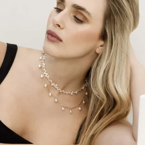 5-6mm White Freshwater Cluster Keshi Pearl Necklace