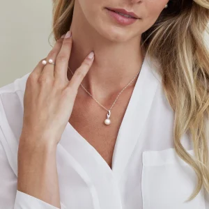 14K Gold Freshwater Pearl & Diamond Lois Pendant