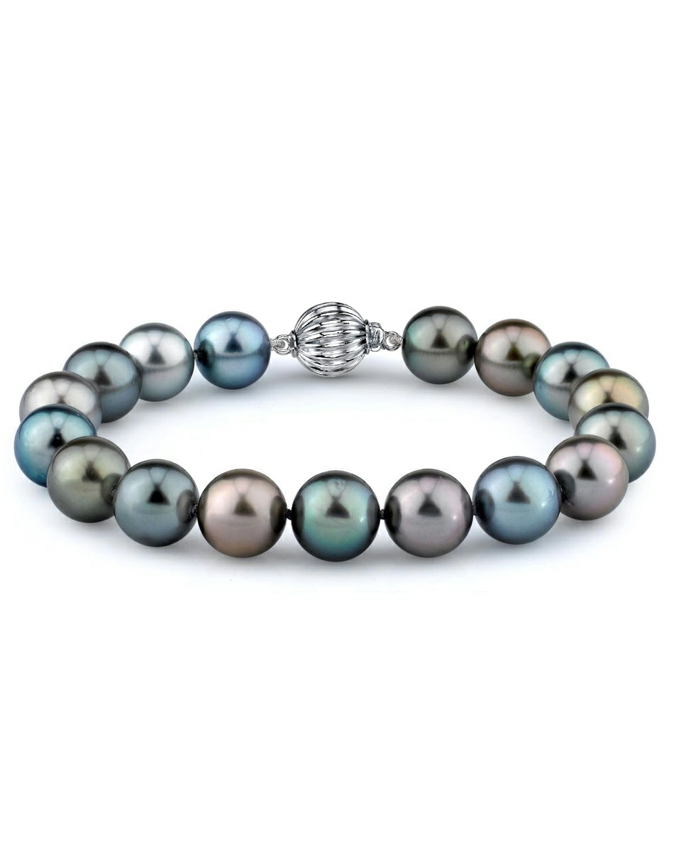 9-10mm Tahitian South Sea Multicolor Pearl Bracelet - AAA Quality