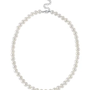 8.0-8.5mm White Freshwater Pearl Adjustable Necklace