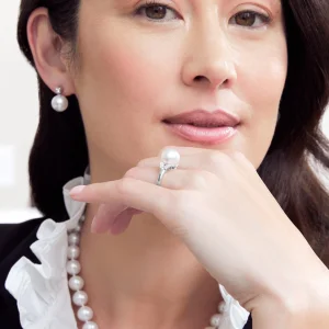 White South Sea Pearl & Diamond Nora Ring