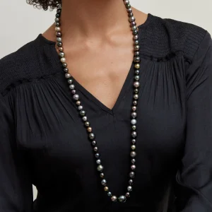 Opera Length 9-14mm Tahitian Multicolor South Sea Pearl Necklace