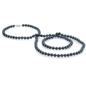 Opera Length Japanese Akoya Black Pearl Necklace
