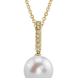 Freshwater Pearl Dangling Diamond Pendant