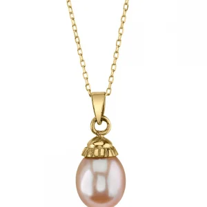 14K Gold Pink Freshwater Cultured Pearl Devon Pendant