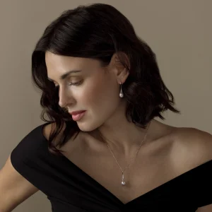 Pink Freshwater Drop Pearl Denise Pendant and Earring Set