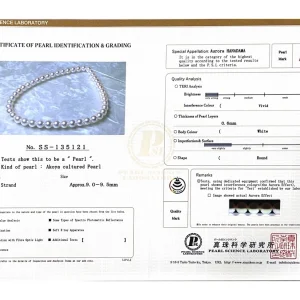9.0-9.5mm Hanadama Akoya White Pearl Necklace