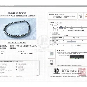 9-11.4mm Peacock Tahitian South Sea Pearl Necklace - PSL Certified