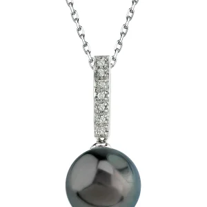 Tahitian South Sea Pearl Dangling Diamond Pendant