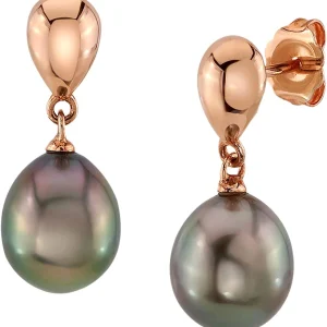 Tahitian Drop South Sea Pearl Rose Gold Plated Ava Earrings