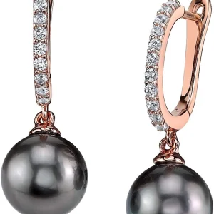 Tahitian South Sea Pearl Rose Gold Plated Zara Earrings