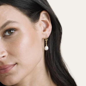 White Freshwater Baroque Pearl Kira Earrings