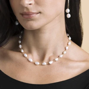 White Freshwater Baroque Pearl Gemma Necklace