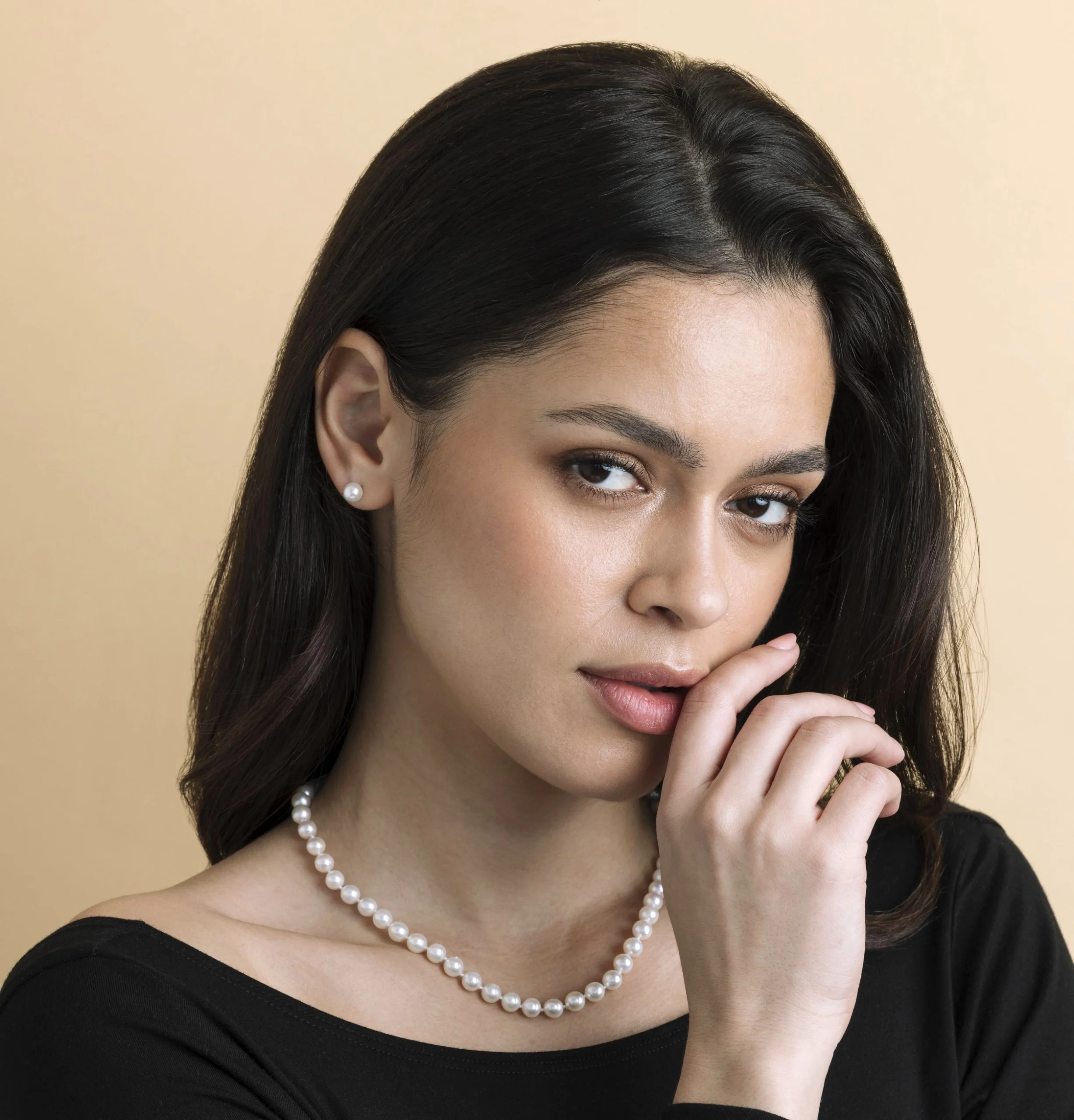 6.5-7.0mm Japanese Akoya Pearl Necklace & Earrings