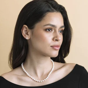 6.5-7.0mm Japanese Akoya Pearl Necklace & Earrings
