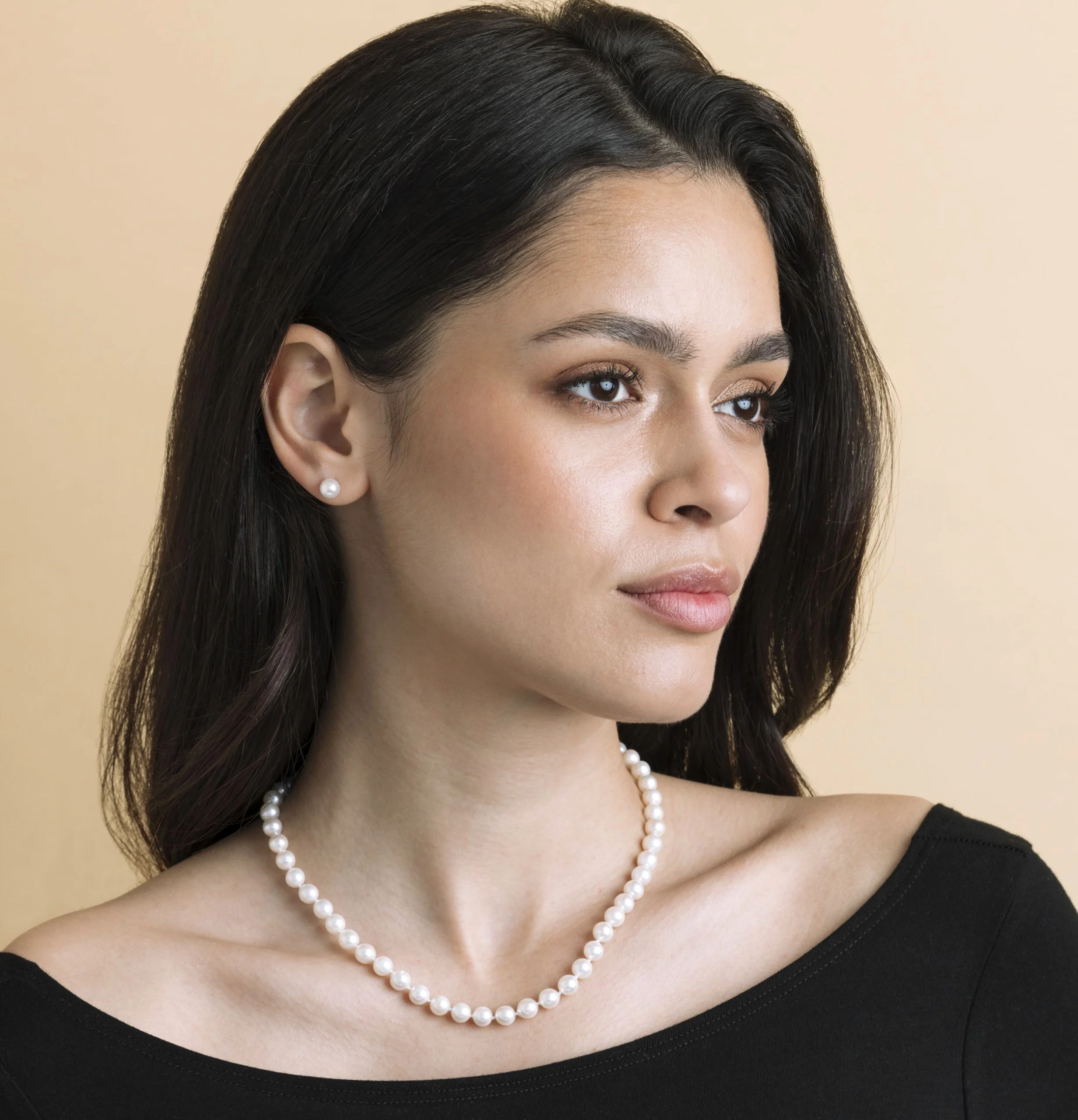 6.5-7.0mm Japanese Akoya Pearl Necklace & Earrings