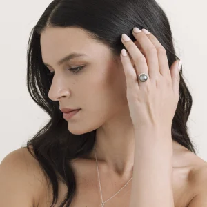 Tahitian South Sea Pearl & Diamond Sage Ring